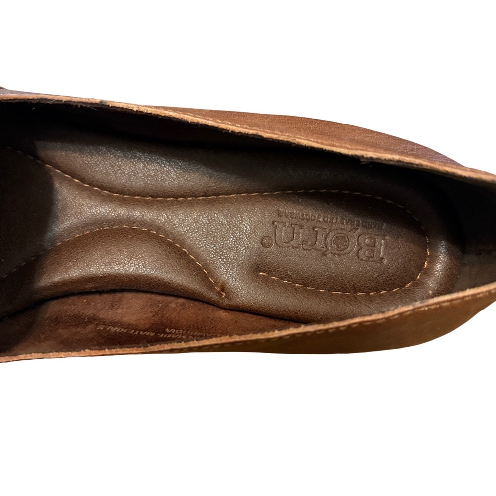 Born Khele Loafers Womens 9.5 Brown Leather Knotted Bow Square Toe Flats Preppy - Picture 7 of 8